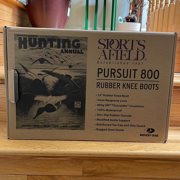 Sports Afield Forest Green Pursuit 800 Rubber Knee Boots Hunting Size 12 - Picture 8 of 10